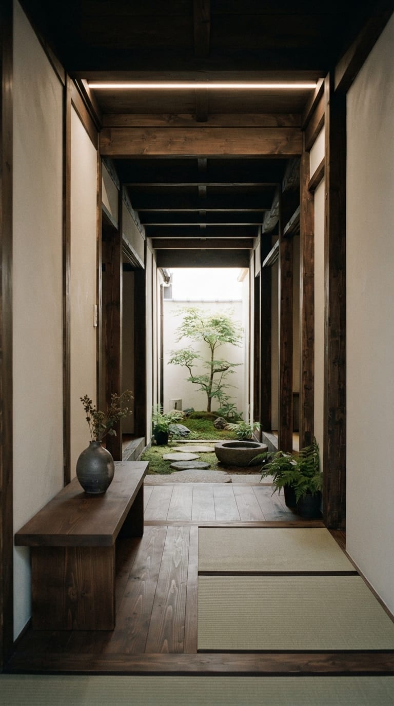 Kyoto machiya interior, timber and plaster